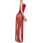Tassels button backless solid tube bodysuit  | Festival Outfits Women