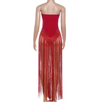 Tassels button backless solid tube bodysuit  | Festival Outfits Women