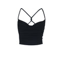 Cross back cowl neck backless solid cami top  | Festival Outfits Women