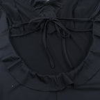 Self tie ruffle v neck backless cami maxi dress  | Festival Outfits Women