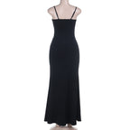 Lace hem v neck ruched slit cami maxi dress  | Festival Outfits Women