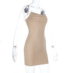 U neck ruched backless cami mini dress  | Festival Outfits Women