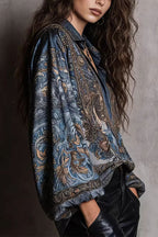 Paisley Jacquard Marble Satin Shirt