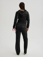 Velour Tracksuit Set Zip-up Hoodie And Pants For Women 2026
