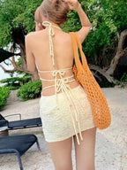 Terry Cloth Floral Sweet Candy Color Two-piece Bikini Set