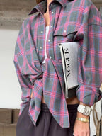 Plaid Oversize Coat Shirts