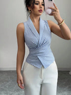Striped Tie-waist Slimming Vest