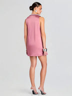 V-neck Rhinestone-studded Sleeveless Temperament Grace Parties Mini&Short Dresses