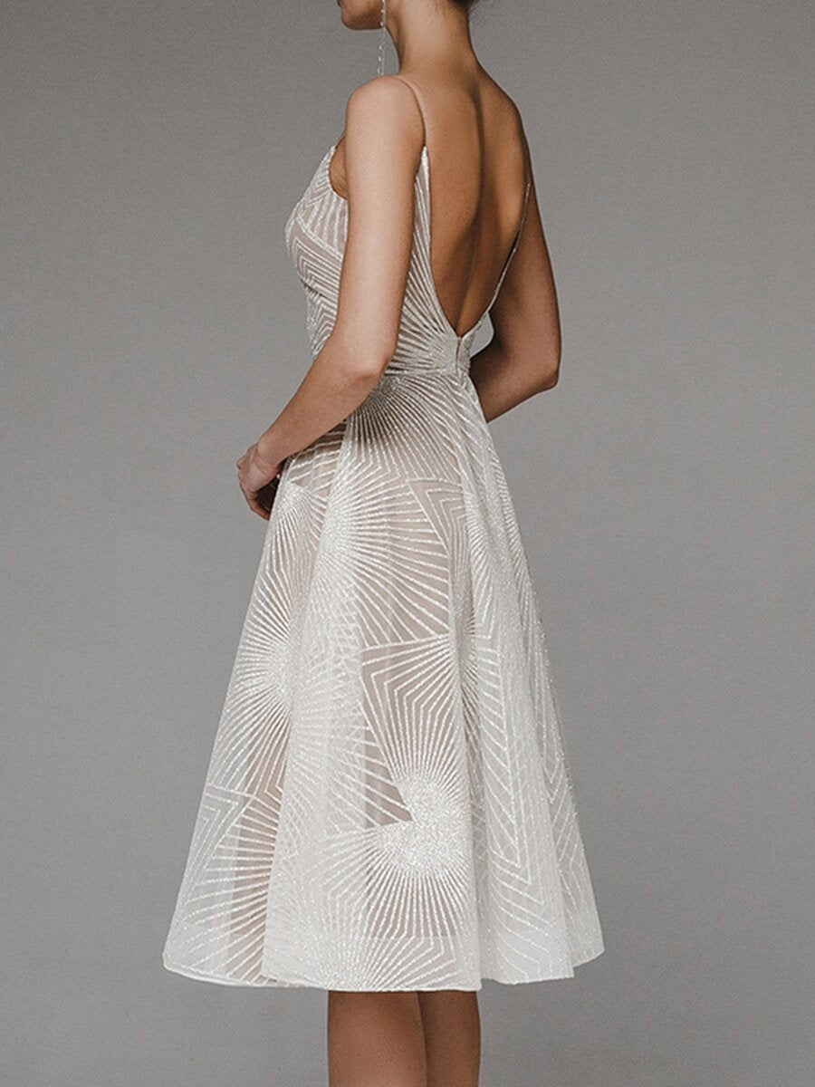 Embroidered Sleeveless Midi Dress