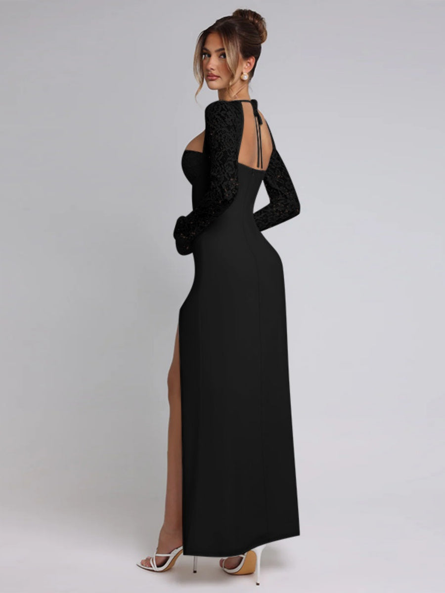High Slit Lace Formal Dress Maxi Dresses