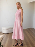 Crimp Temperament Sleeveless Big Swing Maxi Dresses