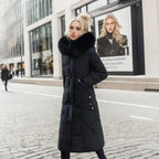 | Women's Winter Quilted Coat with Hood Trim