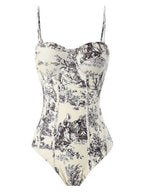 One-piece Swimsuit, Tight-fitting And Slimming, Retro-style Strappy
