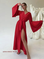 V-neck Thin Strap Nightgown Lazy Style Parties Maxi Dresses