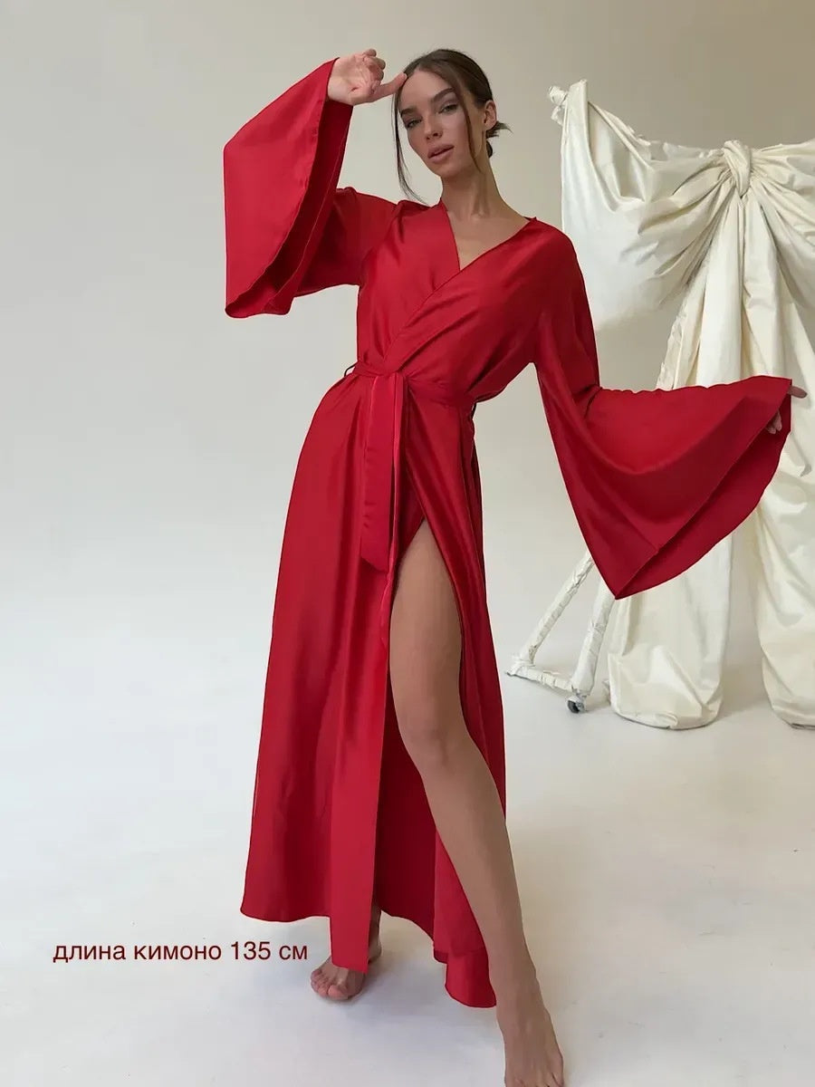 V-neck Thin Strap Nightgown Lazy Style Parties Maxi Dresses