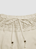 Lace-trimmed Casual Sexy Yoga Flared Pants