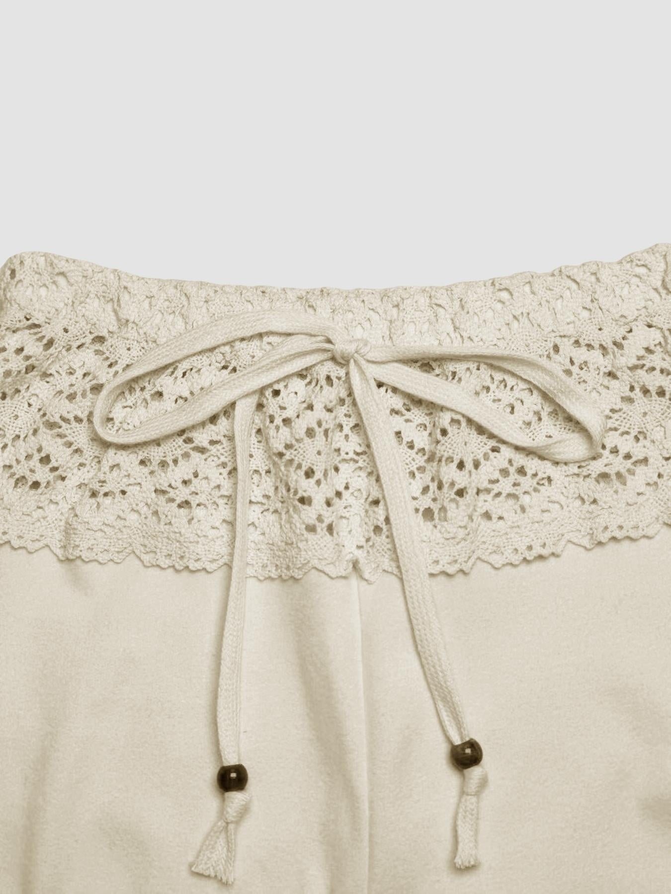 Lace-trimmed Casual Sexy Yoga Flared Pants