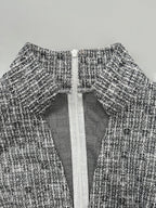 V-neck Houndstooth Textured Fabric Grace Profession Mini&Short Dresses