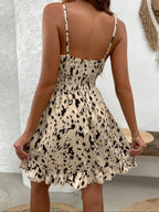 Leopard Print Suspender Short Dress