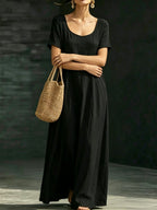 Solid Color Midi Dress