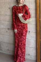 Bell Long Sleeves Floral Print Maxi Dress