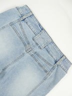 Washed Slim-fit High Stretch Low-rise Flared Jeans