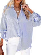 Loose-fit Long Sleeve Stripes Stripes Shirts