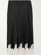 Lace Stitching Satin Camisoles Skirt 2-piece Sets