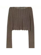 Cutout Thin Loose Long Sleeve Knit