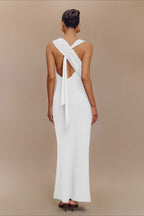 High Neck Sleeveless Wide Strap Bodycon Maxi Mini Dress