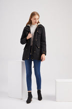 Solid Color Hooded Cotton-Padded Coat