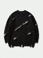 Oversized Sweater With Ripped Letters