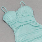 Strapy Waist-Tightening Corset Dress in Mint Green