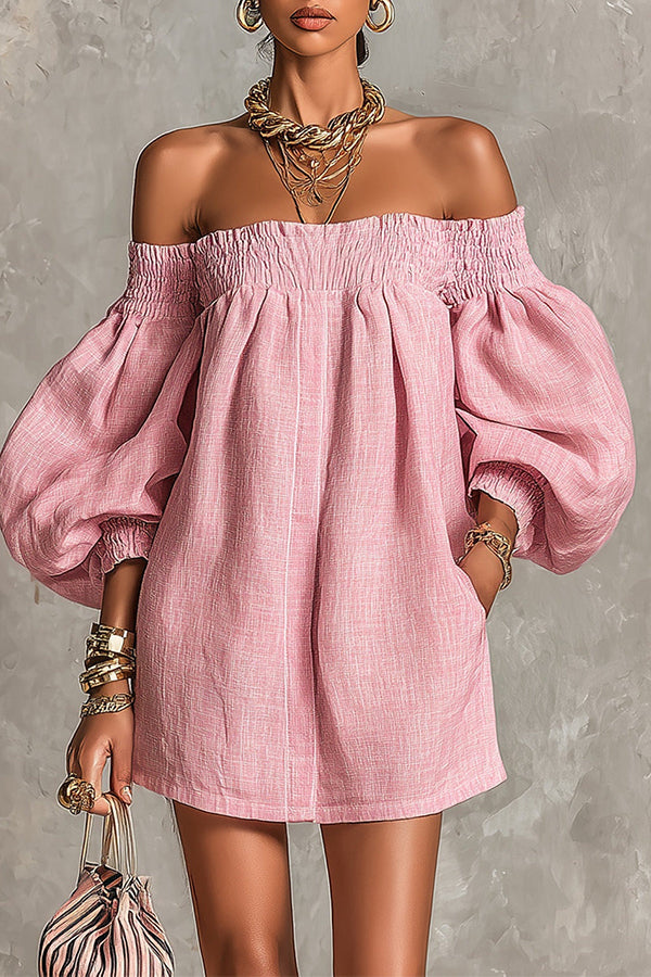 Sienna Lantern Sleeve Off-The-Shoulder Dress