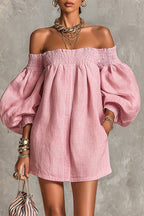Sienna Lantern Sleeve Off-The-Shoulder Dress