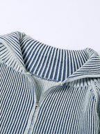 Stripe Zipper Cardigan Knit