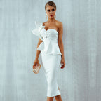 Ruffled Peplum Midi Dress