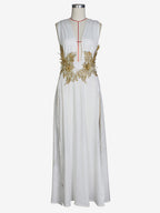 Prom Dresses V-Neck Embroidered High-slit Semi Formal Long Dress