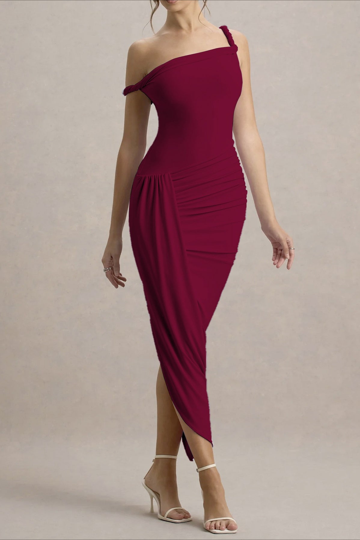 Asymmetrical Bodycon Maxi Dress