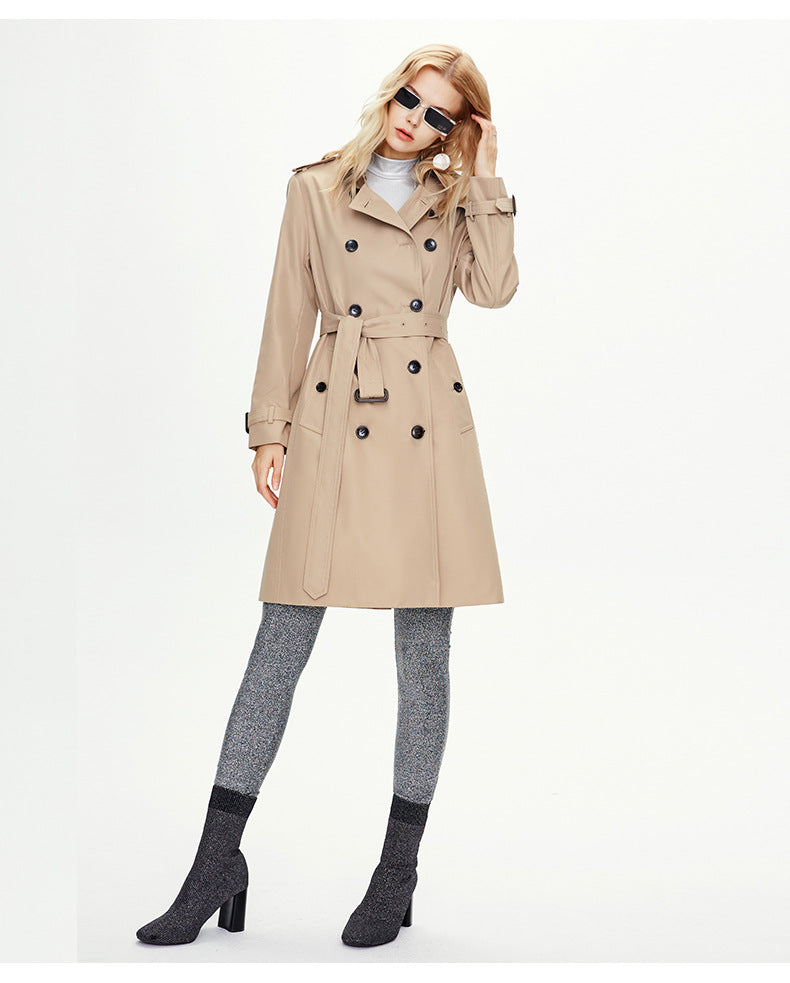 Khaki Double-Breasted Coat