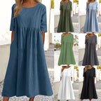 Veronica Luxe Midi Dress with Three Quarter Sleeves Designer Edit