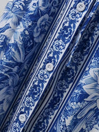 V-neck Short-sleeved Printed Maxi Dress