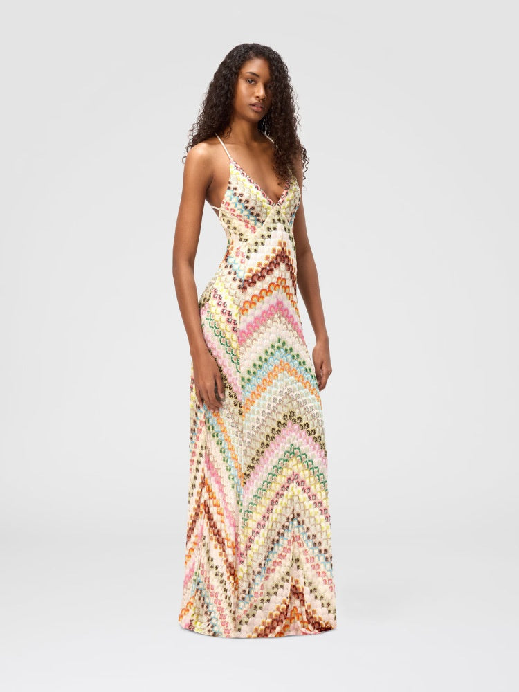 Colorful Crochet Lace Camisole Maxi Dress