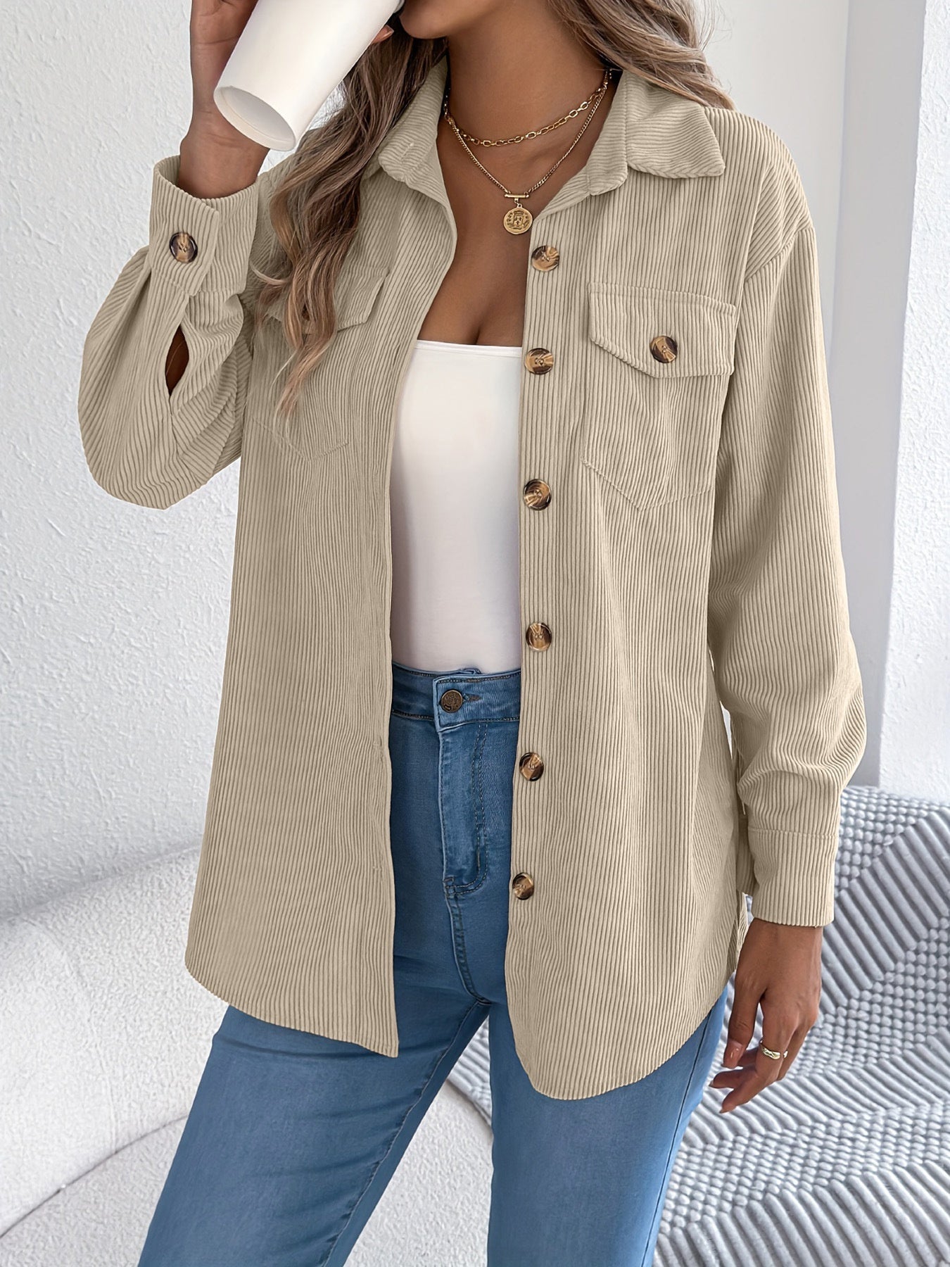 Loose-fitting Solid Color Women's Casual Shirt
