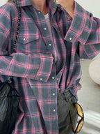 Plaid Oversize Coat Shirts
