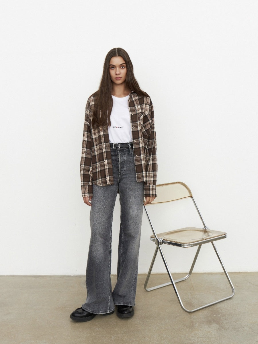 Plaid Oversize Coat Shirts