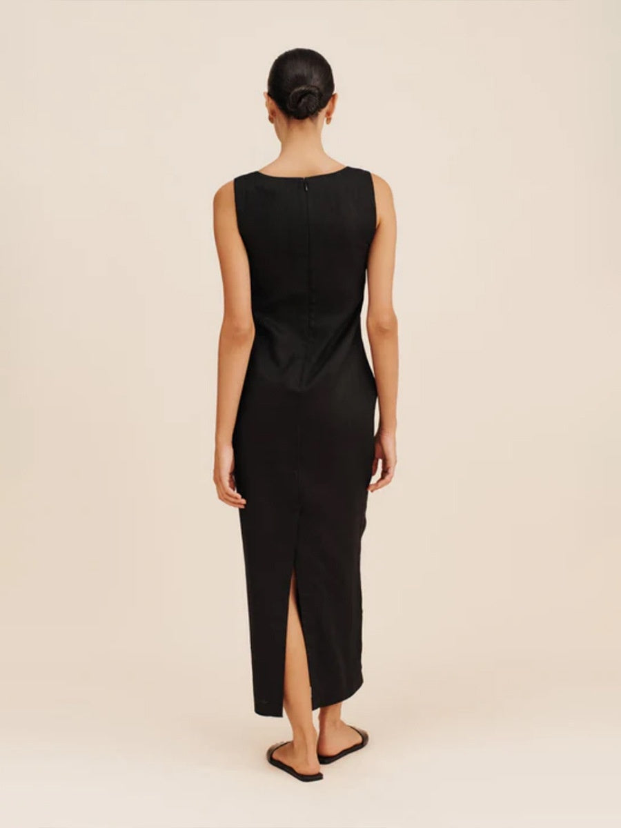 Square Collar Cotton And Linen Camisoles Leisure Temperament Maxi Dresses