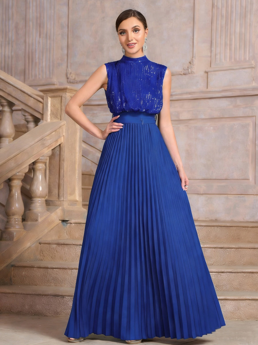 Sequins Crimp Banquet Formal Dress Party Wedding Backless Maxi Dresses