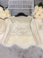 V-neck Long Sleeve Side Straps Silk Chiffon Blouse