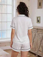 Cardigan Short-sleeved Shirt And Shorts Set That Can Be Worn As Loungewear